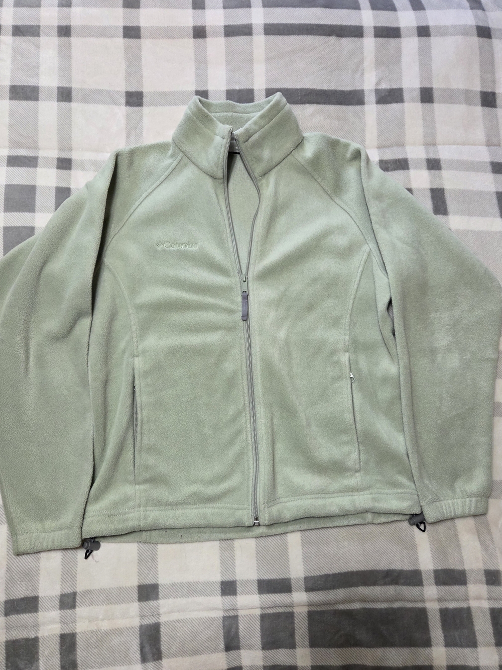 Columbia Green Full-Zip Teddy Fleece Jacket